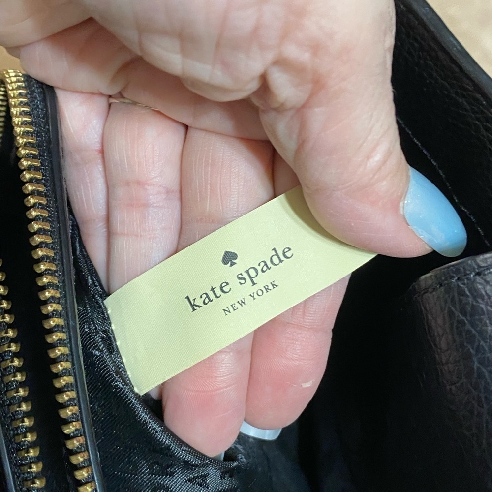 Kate Spade Evangeline Black Leather Satchel Bag Purse - Picture 7 of 9